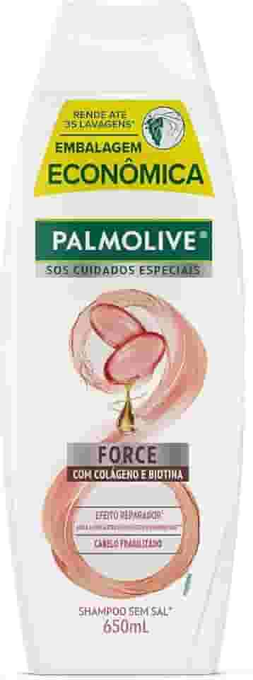 Palmolive SOS Shampoo Cuidados Especiais Force com colágeno e biotina 650ml Embalagem Econômica