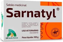Sabonete Contra Sarna Pulgas Coceiras Caspa 100g - Cães, Gatos, Equinos, Bovinos - Sarnatyl