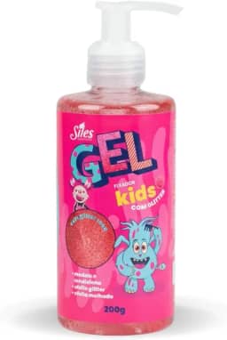 Gel de Cabelo Infantil Glitter Fixador Kids Rosa 200g Siles