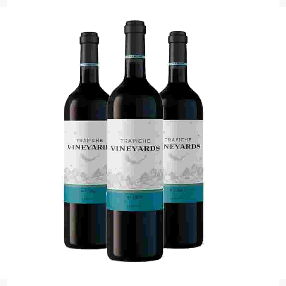 Kit 3 vinhos Trapiche Vineyards Malbec, Vinho Argentino, Uva Malbec