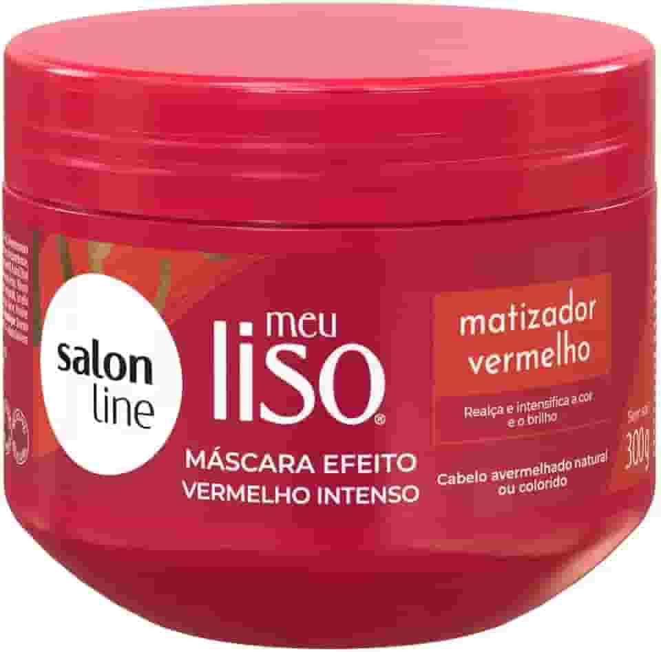 Salon Line, Máscara, Meu Liso, Matizador Vermelho, Vegano - Para Cabelos Lisos, 300g