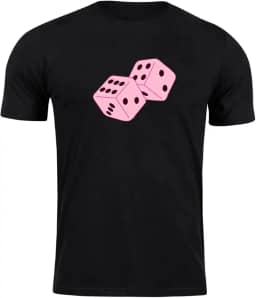 Camiseta algodão dado rosa camisa gamer geek divertida jogos
