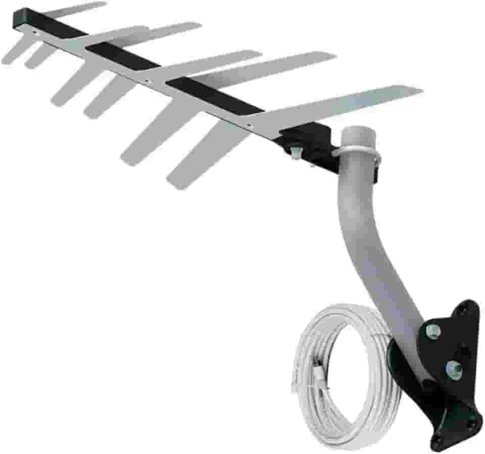 Antena Externa TV 2 em 1 Uhf/HD com Cabo Exclusivo Full HD Dtv-1500, Aquário, DTV-1500, Cinza