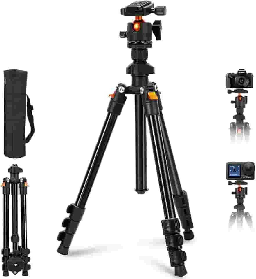 Tripe para Camera, Tripe Profissional, Para Cameras E Celulares, Suporte de Câmara Profissional Expansível 55-165CM, com Dispositivo de Nível