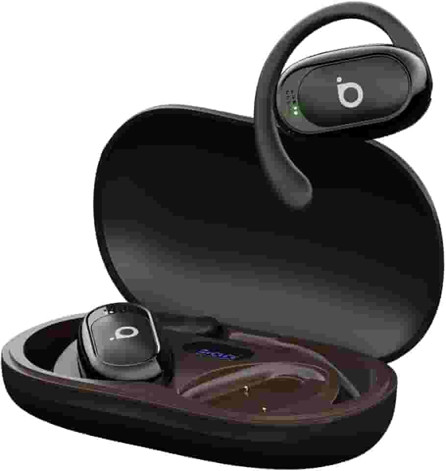 Basike Fone de Ouvido Bluetooth Esportivo 5.4 TWS - 36h de Bateria, Chamadas Nítidas, Display LED, Toque Preciso, Resistente ao Suor para Corrida, Academia e Atividades ao Ar Livre – Preto