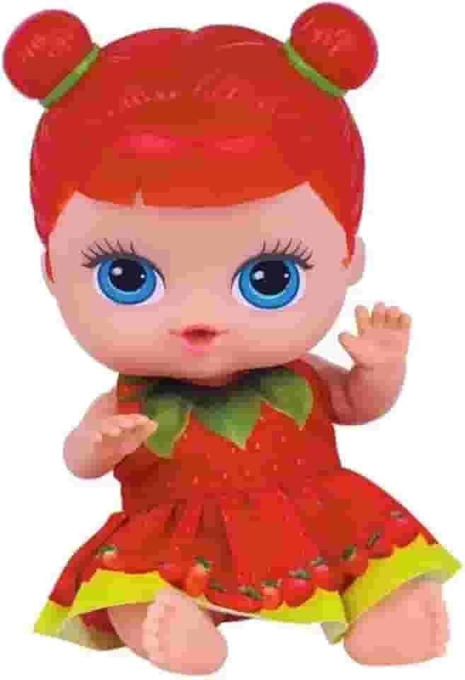 Brinquedo Boneca Coleção Frutinhas Cheirinho de Frutas Morango 19cm em Plástico Vinil Articulada Cotiplas - 2508