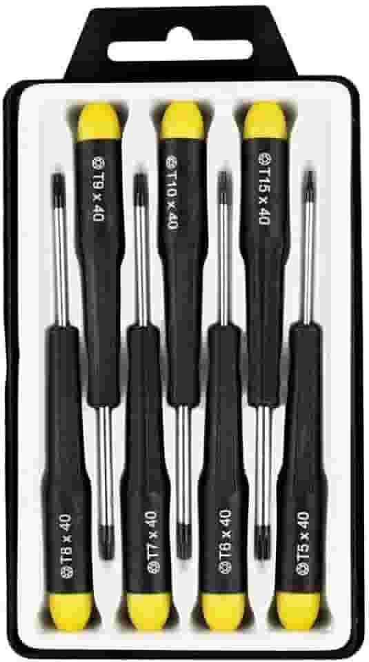 Eda 8NI Chaves Torx de Precisão, 7 Peças, Aço Cromo Vanádio, Preto