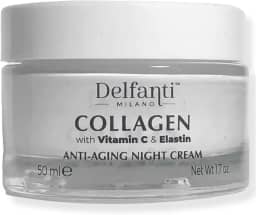 Delfanti-Milano • Colágeno com vitamina C e elastano • Rejuvenescedor e nutritivo • Creme noturno antienvelhecimento • Hidratante para rosto e pescoço • Feito na Itália