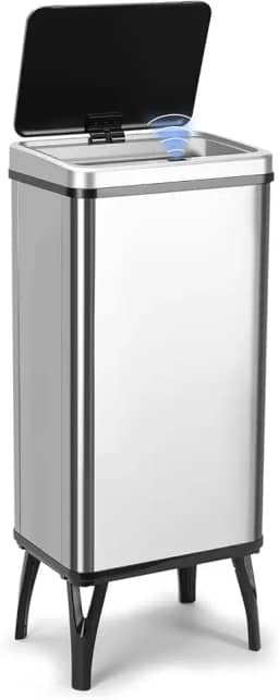 Lixeira Automática 50 Litros Inox com Sensor, Lixeira Automatica com Sensor, Lixeira 50 Litros, Lixeira Retangular com Sensor de Abertura, Lixeira Retangular, Lixeira Inox 50L, 25 x 35 x 82 CM