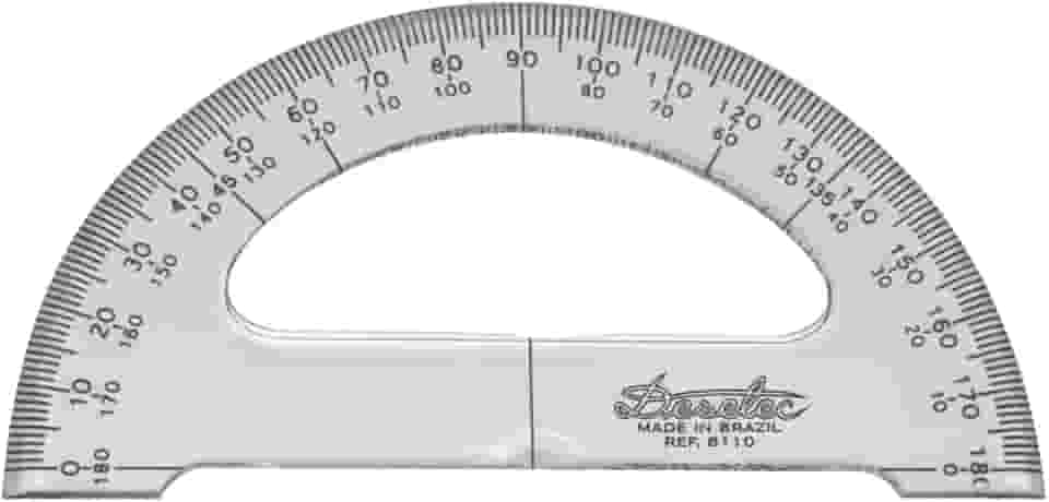Transferidor Acrílico 180° 12 cm 8112, Trident, Incolor