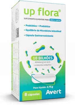 Up Flora Probiótico Suplemento Cão E Gato 8 Cápsulas Avert