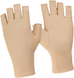 kowaku Luvas de proteção solar de meio dedo, luvas de seda gelada, proteção solar para as mãos para pesca