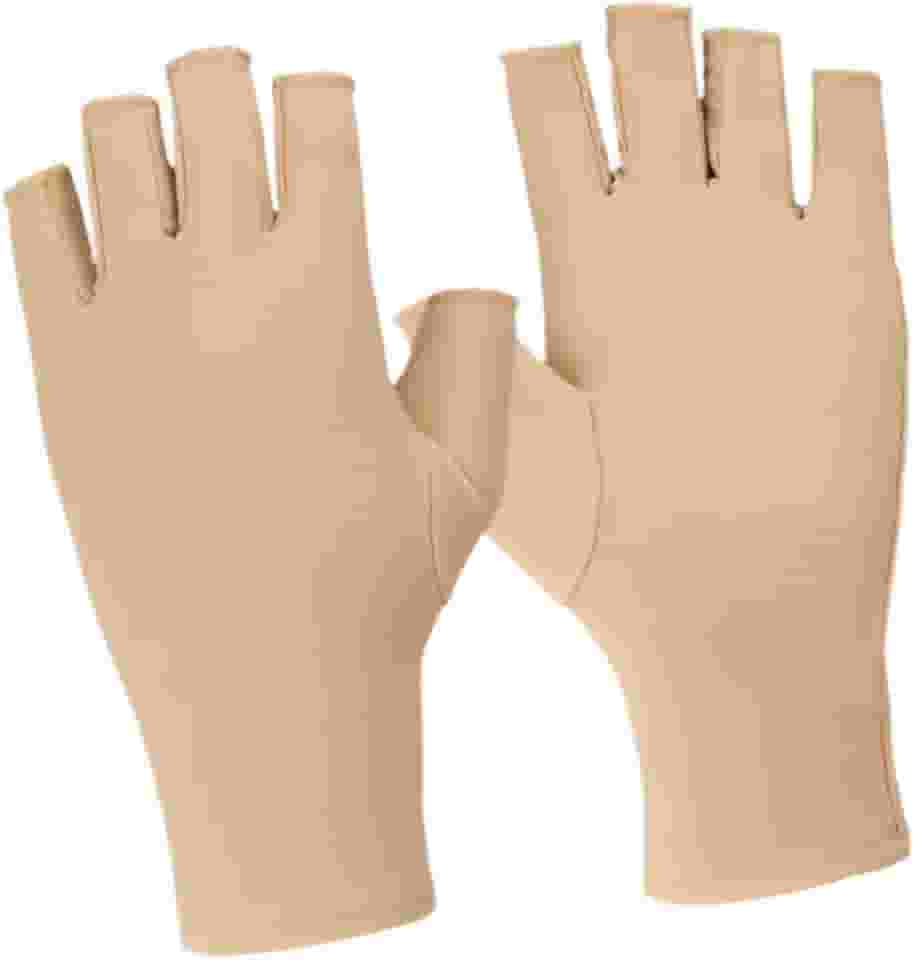 kowaku Luvas de proteção solar de meio dedo, luvas de seda gelada, proteção solar para as mãos para pesca