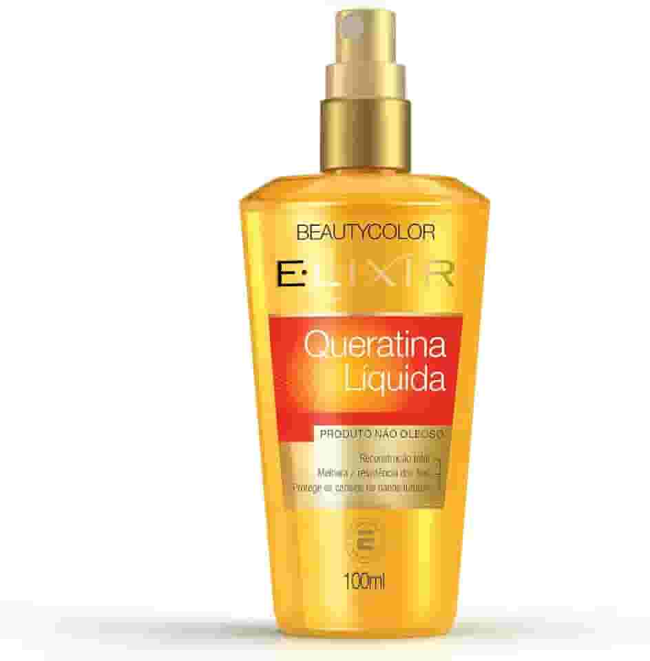 Queratina Líquida E.lixir 100ml – Reconstrução Inteligente, Maleabilidade e Brilho Saudável – Repõe a Massa Capilar e Fortalece os Fios – Para Cabelos Enfraquecidos ou Danificados – Beauty Color