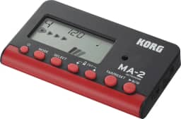 Korg Metrônomo digital MA-2 para instrumentos orquestrais com tela grande e 400 horas de vida útil da bateria - preto/vermelho