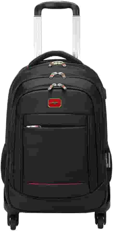 TOKSHOP Mochila de Rodinhas Reforçada Compartimento Especial para Notebook 18 Polegadas Universitária Executiva Escolar ou Viagem Acabamento Resistente Qualidade Premium