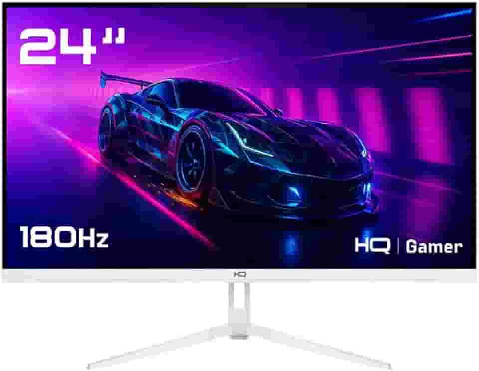Monitor Gamer Branco 24" 1ms, 180Hz, IPS, AMD FreeSync, Full HD, HDMI, DP, Frameless HQ Premium HQW24IP18
