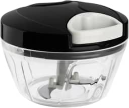 Mini Processador Manual de Alimentos 500ml com 3 Lâminas Aço Inoxidável – Tritura, Pica e Mistura Legumes, Verduras, Frutas, Cebola, Alho e Ervas – Compacto, Prático e Fácil de Limpa