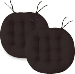 Kit 2 Almofadas Assento Cadeira Futton Futon 40x40cm Redonda Cores Diversas (Marrom)