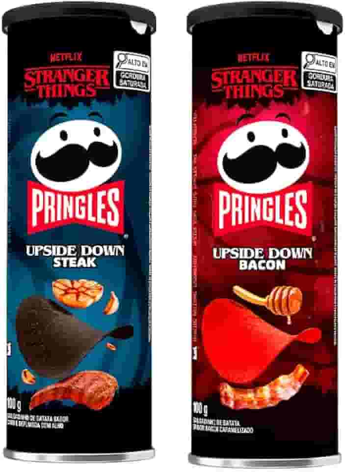 Pack Pringles Stranger Things Bacon 100g e Steak 100g