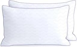 MOLCLCUY Conjunto de 2 almofadas de cama queen size, travesseiros de coleção de hotel para pessoas que dormem de lado e de costas, almofadas alternativas supermacias com enchimento de microfibra