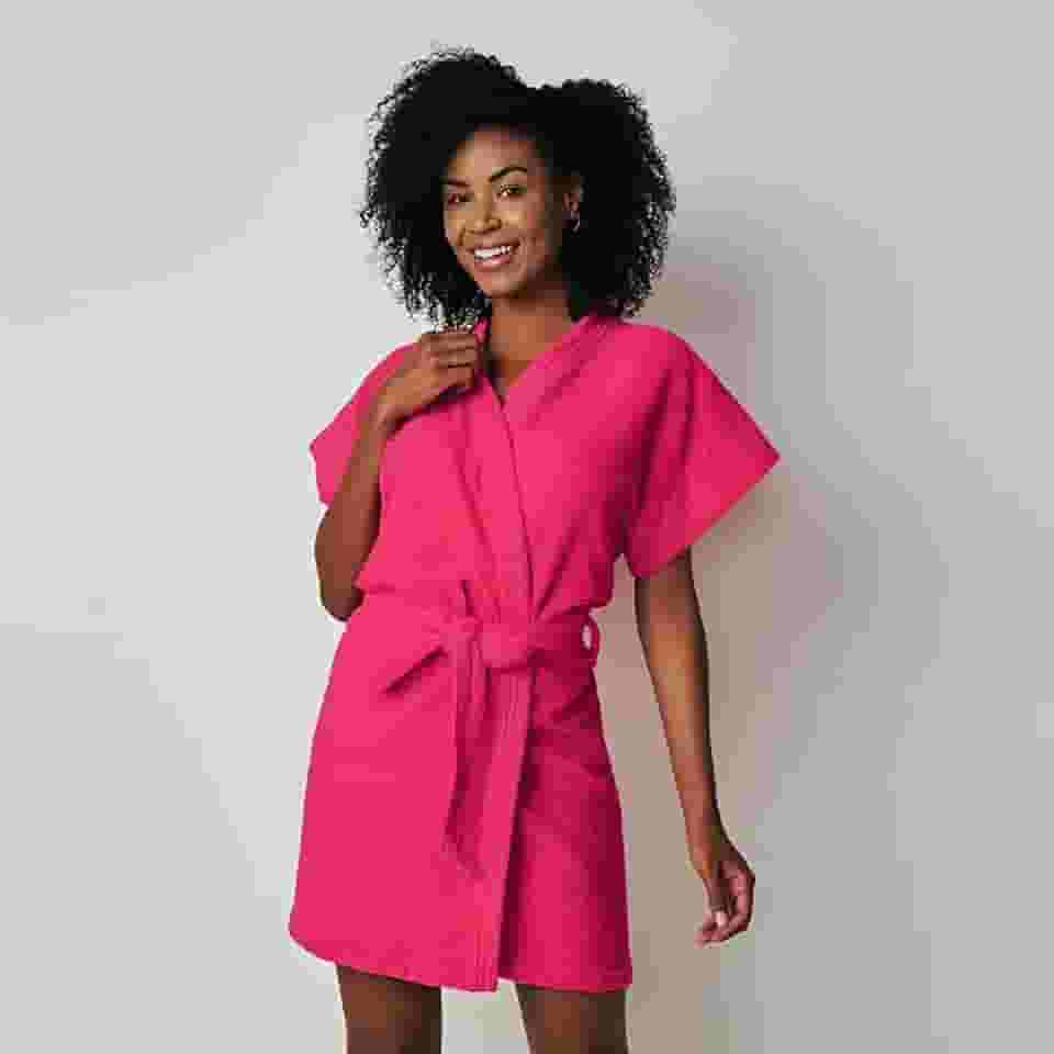 Roupão Felpudo Adulto Curto Havaí M Com 1 peça