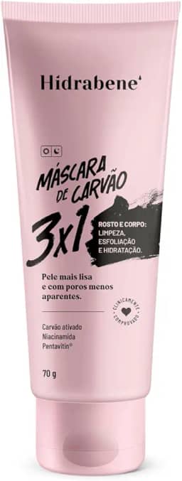 Hidrabene Máscara de Carvão 3 em 1 70g