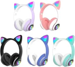 Headphone Headset Gatinho Orelha De Gato Com Led Fone De Ouvido Lt30 (Rosa)