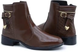 Bota Feminina Coturno Cano Baixo Sem Salto Botinha Inverno Mulher Elegante