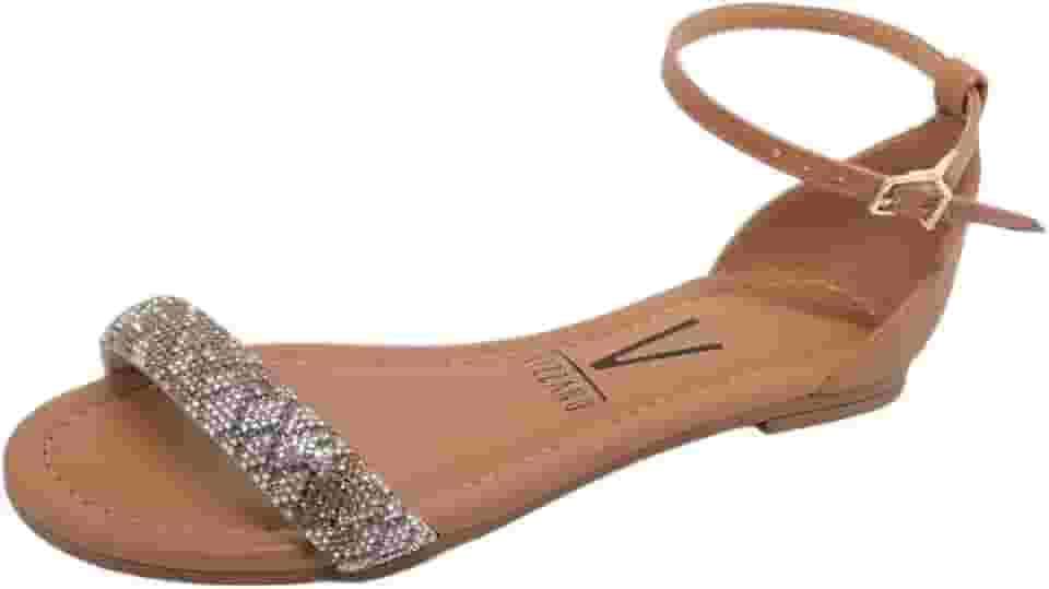 Sandália Rasteira Feminina Vizzano Strass 62351704