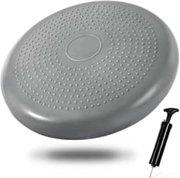 Almofada de Equilíbrio com Bomba Balance 33cm até 150kg Disco Inflável (Cinza)