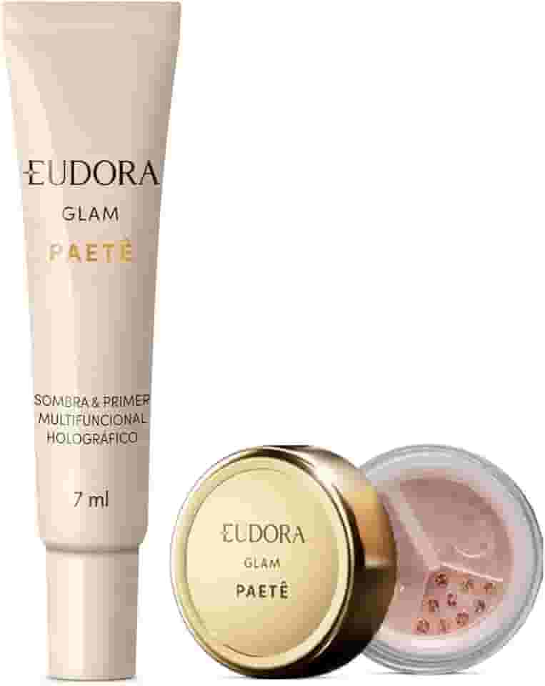 Combo Glam Paetê: Glitter Multifuncional Rosê 1g + Sombra & Primer 7ml