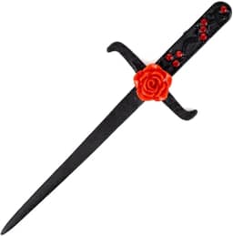 Athame Negro Metal Pomba Gira Rosa Vermelha 16,50 cm
