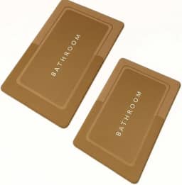 Kit 2 Tapetes Mágicos Ultra Absorventes Antiderrapantes, Secagem Rápida, Laváveis, Ideais para Banheiro, Lavabo e Lavanderia, Conforto, Segurança e Estilo para Sua Casa (Marrom)