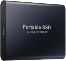 2 TB - Disco de Memória Flash SSD Portátil para Laptop, Desktop, Celular, TV e outros. Tipo-C USB 3.1, SSD Externo M.2 de Alta Velocidade, Disponível em Capacidades 500 GB a 256 TB (Preto, 2, TB)