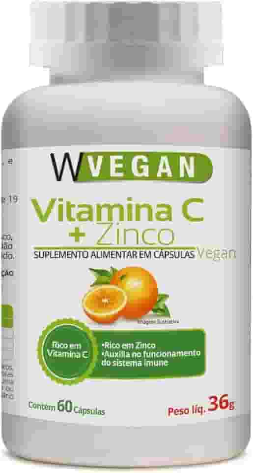 W Vegan Vitamina C 500Mg + Zinco 60 Capsulas Wvegan Vegano
