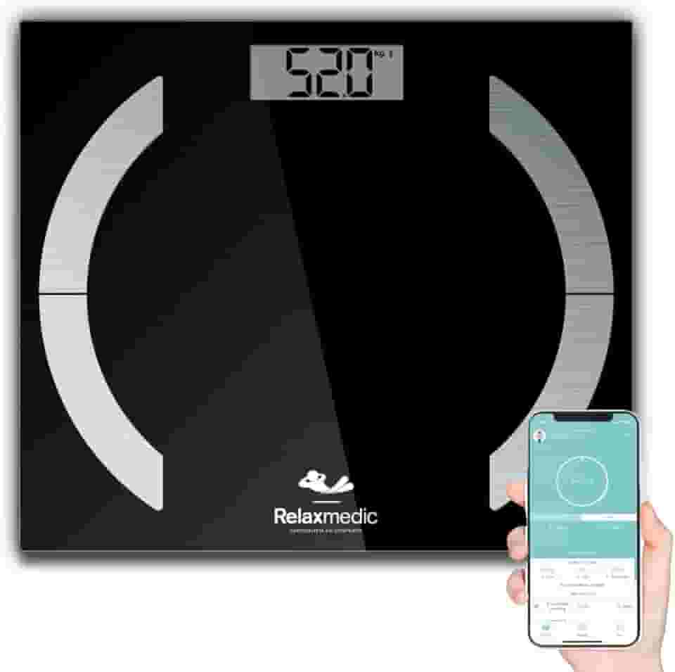 Balança Digital Corporal Com Bluetooth e Bioimpedância Elegance App - Relaxmedic