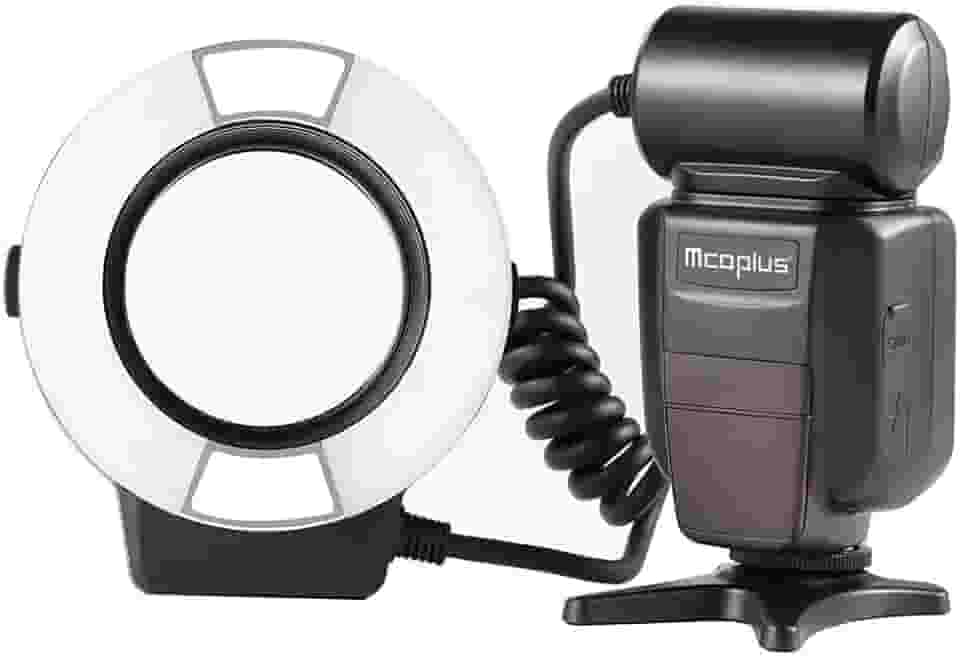 Mcoplus 14EXT-C 5500K Macro TTL Ring Flash Lite com lâmpada LED AF Assist para câmeras Canon E-TTL/760D 750D 550D 650D 450D 700D 600D 60D 70D 50D 40D 7D 6D 5D Mark II III