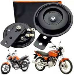 Buzina Universal para Moto, Compatível com Honda CG 125 150 e Yamaha YBR Factor, 12V