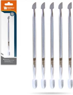 Kit 5 Espátula Cutícula Unha Manicure Empurrador Raspador Profissional Aço Inox Premium MONOLO