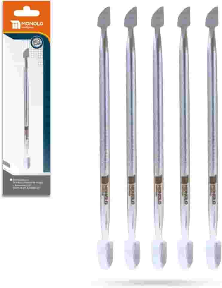 Kit 5 Espátula Cutícula Unha Manicure Empurrador Raspador Profissional Aço Inox Premium MONOLO