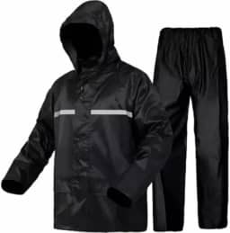 Capa de Chuva Impermeável para Motoqueiro – Conjunto Jaqueta + Calça com Faixas Refletivas