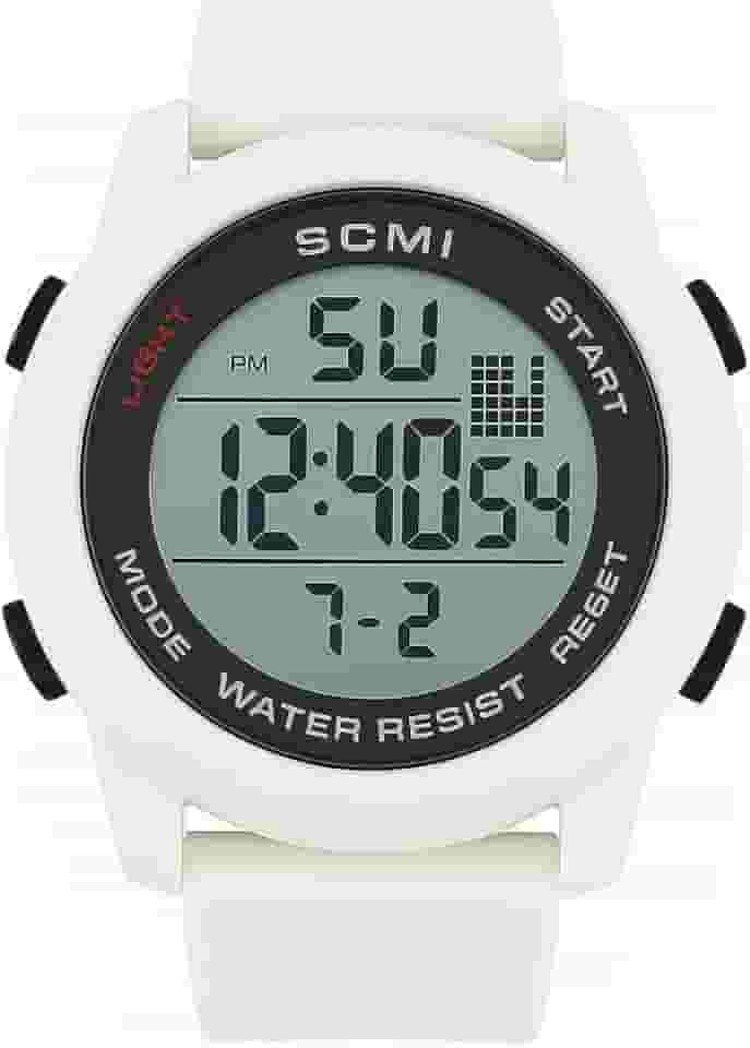Relogio Digital masculino Esportivo, Resistente à Água, Display LCD, Pulseira de Silicone, resistente multifuncional, academia, corrida, leve