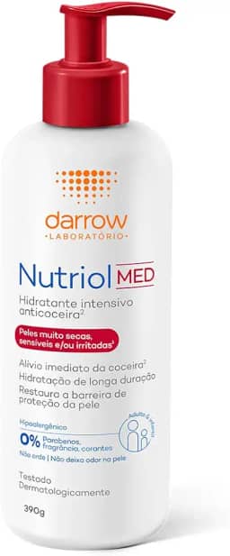 Darrow Nutriol Med Loção Hidratante com Complexos Nutri-Hidratante e Restaura-Calm que Hidrata Intensamente, Acalma e Reduz Coceira, 390g