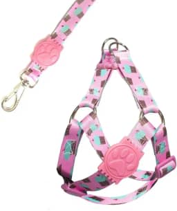 MY PET BRASIL Peitoral Para Cachorros G Ajuste Fácil No Corpo Do Pet Cupcake Coleira Peitoral Regulável Confortável E Resistente Rosa