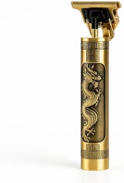 Máquina de Cortar Cabelo Profissional Sem Fio Recarregável USB, Design Dourado com Dragão, 4 Pentes, Corte Preciso e Ergonômico, Ideal para Uso Doméstico e Viagem – Potência, Estilo e Praticidade em Qualquer Lugar
