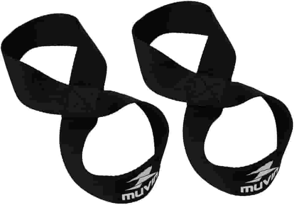 Strap Musculação 8 Muvin – Par – Três Tamanhos – 60, 70 ou 80 cm - Levantamento de Peso – Proteção – Haltere – Resistente – Confortável – Antiderrapante – Maior aderência - Melhor Desempenho