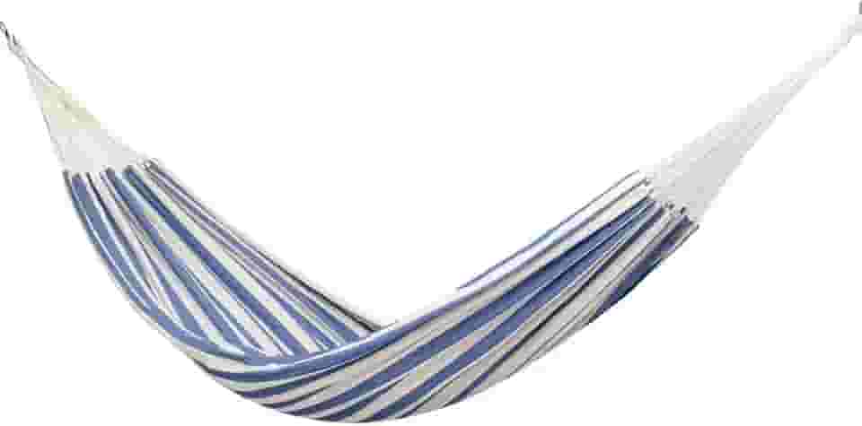 Rede de Dormir Casal Listrada, 3,95m x 1,50m, Azul e Bege, Suporta 150kg