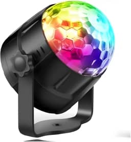 Globo de Luzes RGB Giratório com Efeitos Coloridos – Iluminação para Festa, Balada, Aniversário, Casamento e Decoração de Ambientes