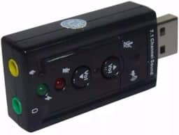 Adaptador Placa de Som USB 7.1 com P2 PC Notebook